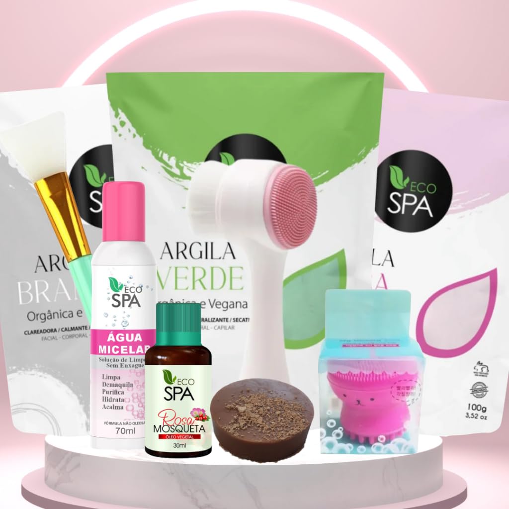 Kit Skin Care Limpeza de Pele e Cuidado Facial Completo c/ Rosa